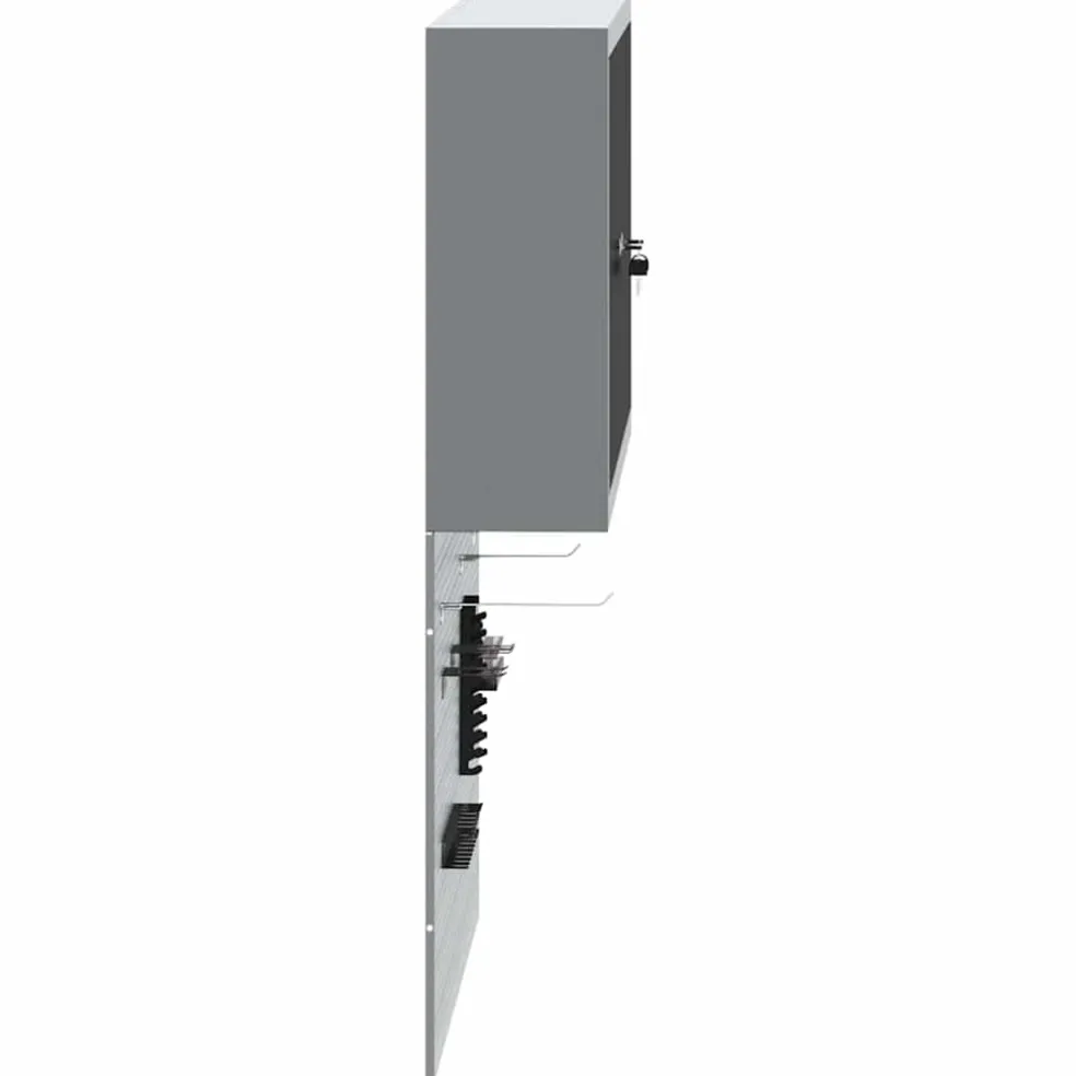 vidaXL Gereedschapskast set met plank 3 st Zwart Gepoedercoat staal