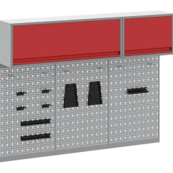 vidaXL Gereedschapskast set met plank 5 st Rood Gepoedercoat staal