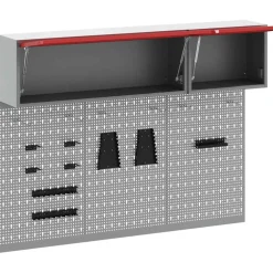 vidaXL Gereedschapskast set met plank 5 st Rood Gepoedercoat staal