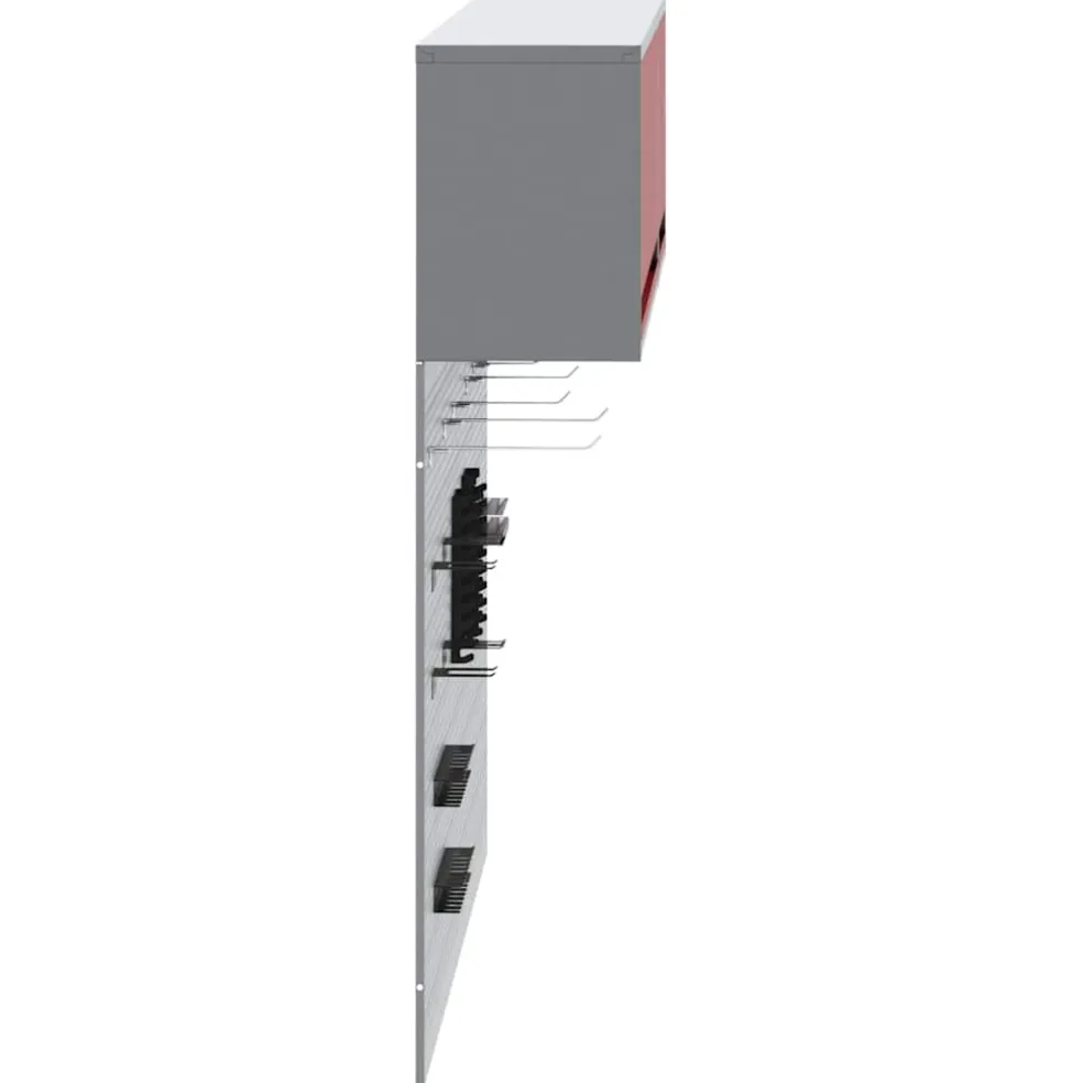vidaXL Gereedschapskast set met plank 5 st Rood Gepoedercoat staal