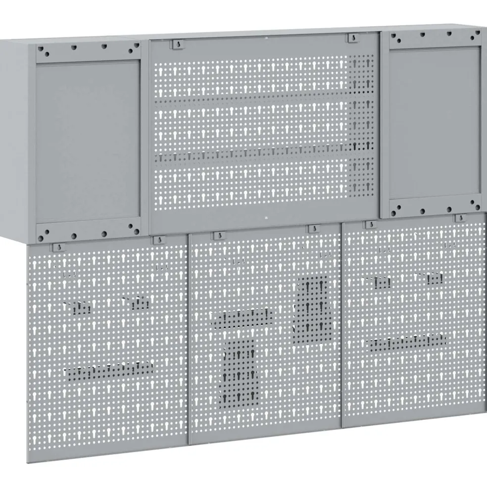 vidaXL Gereedschapskast set met plank 4 st Rood Gepoedercoat staal
