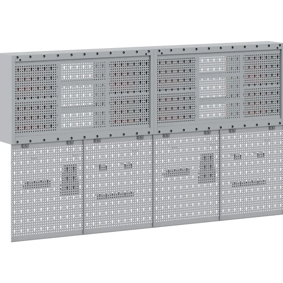 vidaXL Gereedschapskast set met plank 4 st Zwart Gepoedercoat staal