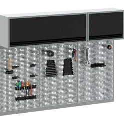 vidaXL Gereedschapskast set met plank 5 st Zwart Gepoedercoat staal