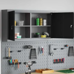 vidaXL Gereedschapskast Zwart en Grijs 100 x 20 x 55 cm Staal