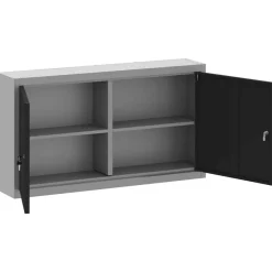vidaXL Gereedschapskast Zwart en Grijs 100 x 20 x 55 cm Staal