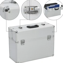 vidaXL Gereedschapskoffer 47x36x20 cm aluminium zilverkleurig