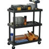 vidaXL Gereedschapswagen 3-laags 75x37,5x92 cm polypropeen zwart