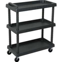 vidaXL Gereedschapswagen 3-laags 75x37,5x92 cm polypropeen zwart