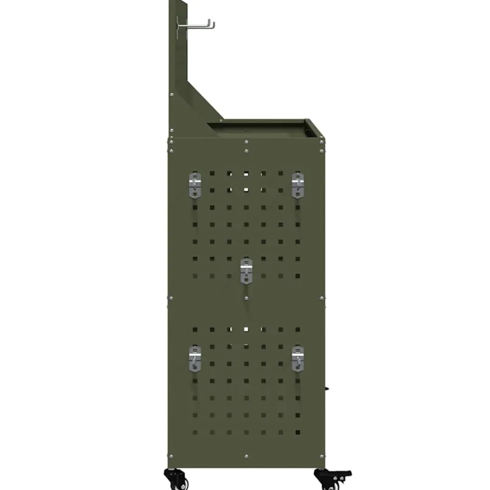vidaXL Gereedschapswagen Olijfgroen 65 x 35 x 111 cm Koudgewalst staal