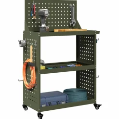 vidaXL Gereedschapswagen Olijfgroen 65 x 35 x 111 cm Koudgewalst staal
