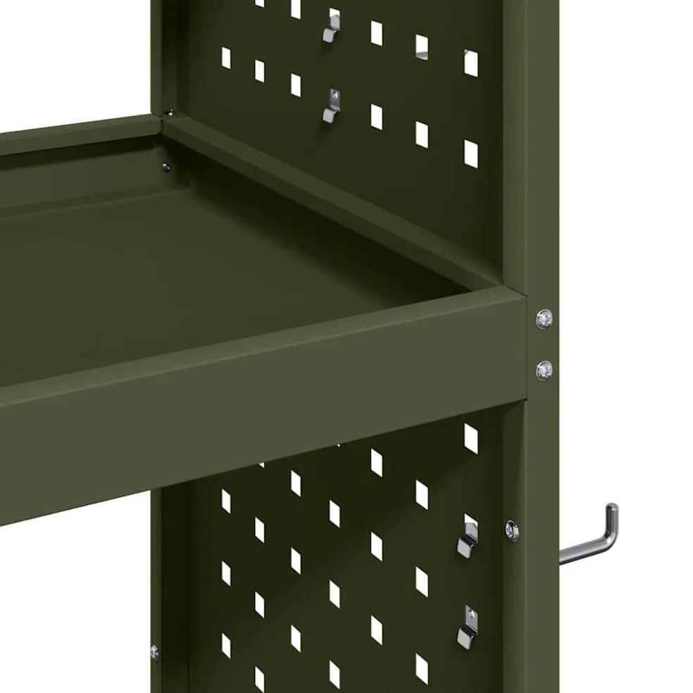 vidaXL Gereedschapswagen Olijfgroen 65 x 35 x 111 cm Koudgewalst staal