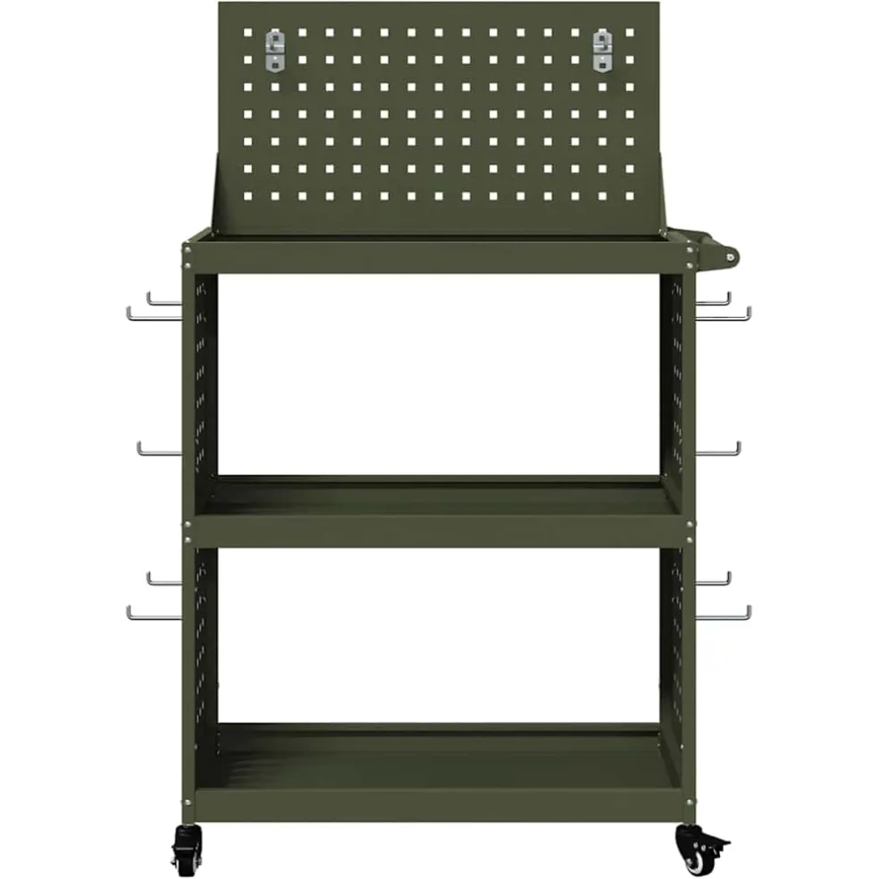 vidaXL Gereedschapswagen Olijfgroen 65 x 35 x 111 cm Koudgewalst staal