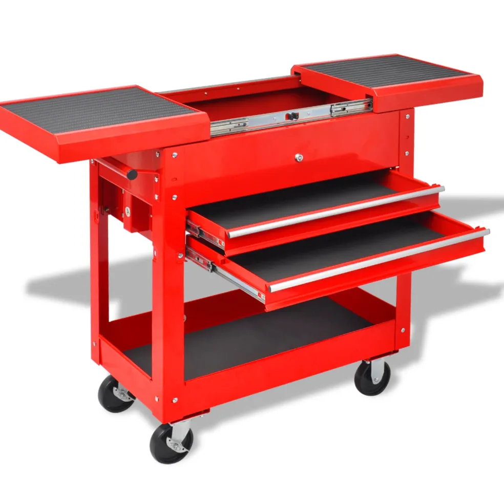 vidaXL Gereedschapswagen Rood 70.5 x 37 x 71 cm Staal