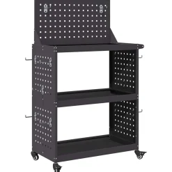 vidaXL Gereedschapswagen Zwart 65 x 35 x 111 cm Koudgewalst staal