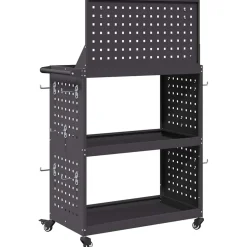 vidaXL Gereedschapswagen Zwart 65 x 35 x 111 cm Koudgewalst staal