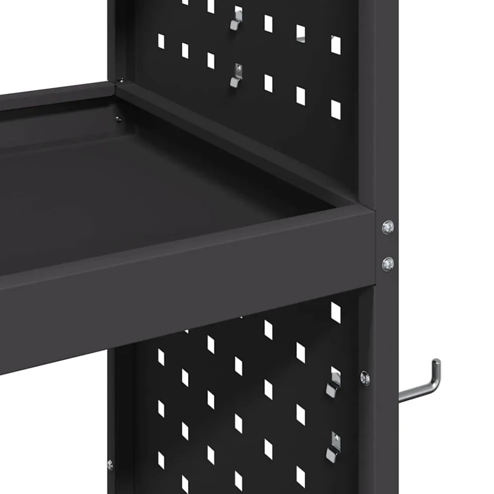vidaXL Gereedschapswagen Zwart 65 x 35 x 111 cm Koudgewalst staal
