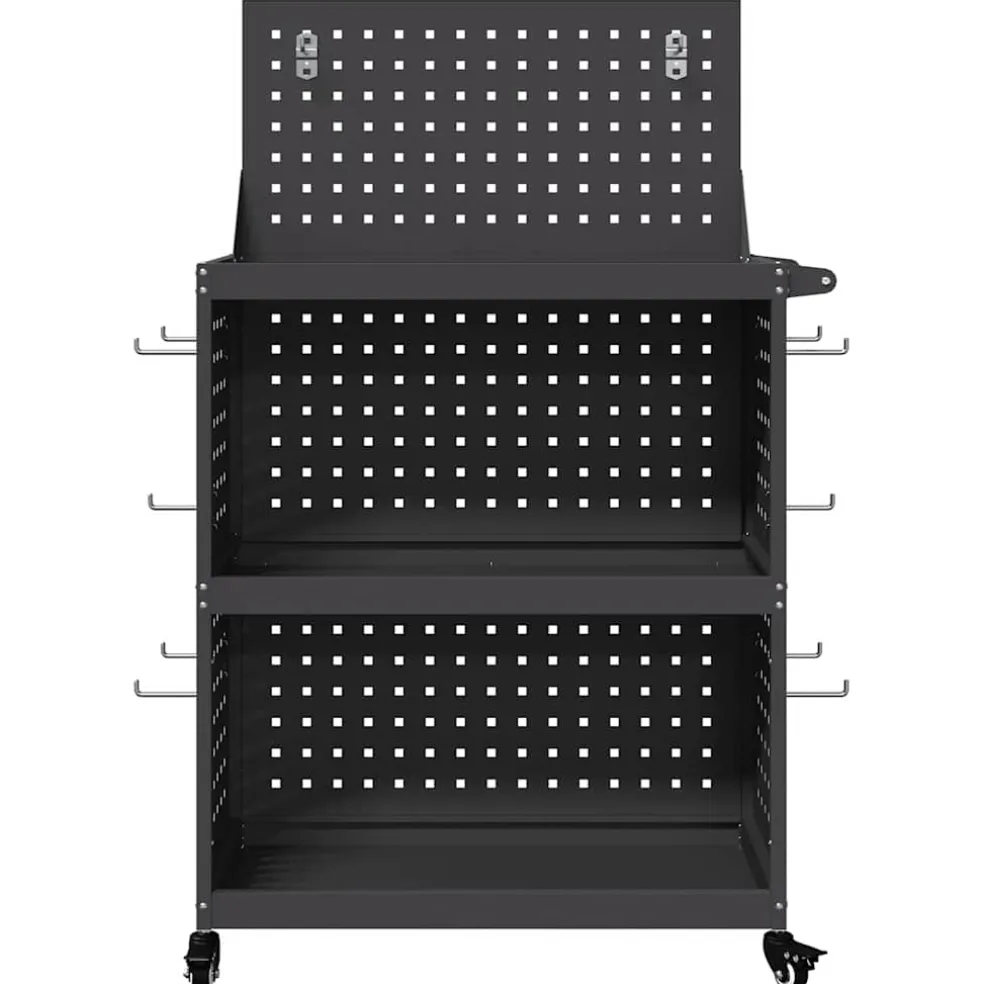 vidaXL Gereedschapswagen Zwart 65 x 35 x 111 cm Koudgewalst staal