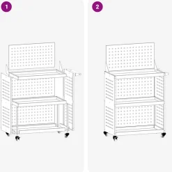 vidaXL Gereedschapswagen Zwart 65 x 35 x 111 cm Koudgewalst staal