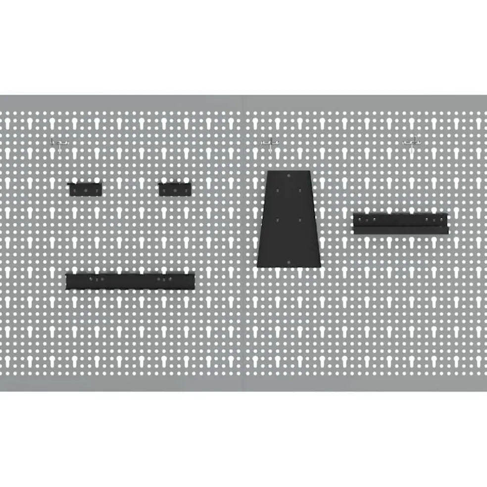 vidaXL Gereedschap Wandpaneel 2 st Grijs 100 x 1 x 60 cm Staal
