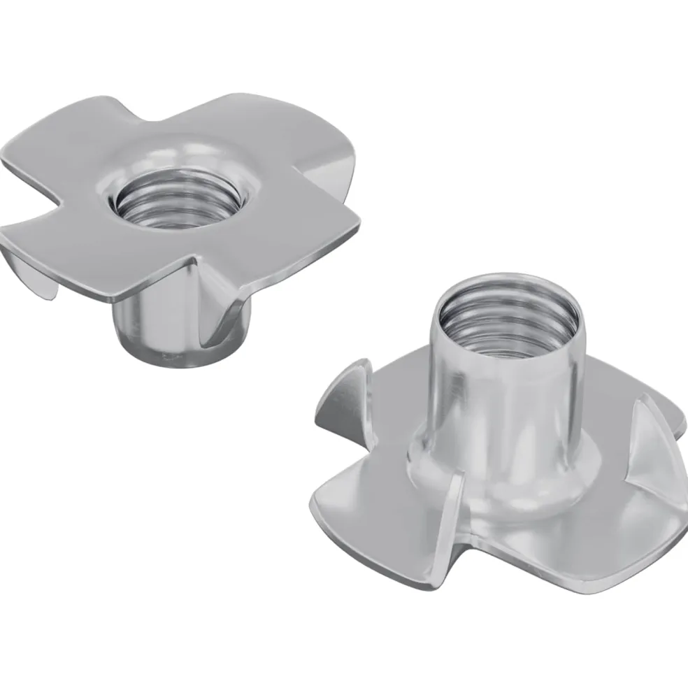 vidaXL Gestanste T-moer 2 st Zilver M6 mm Staal