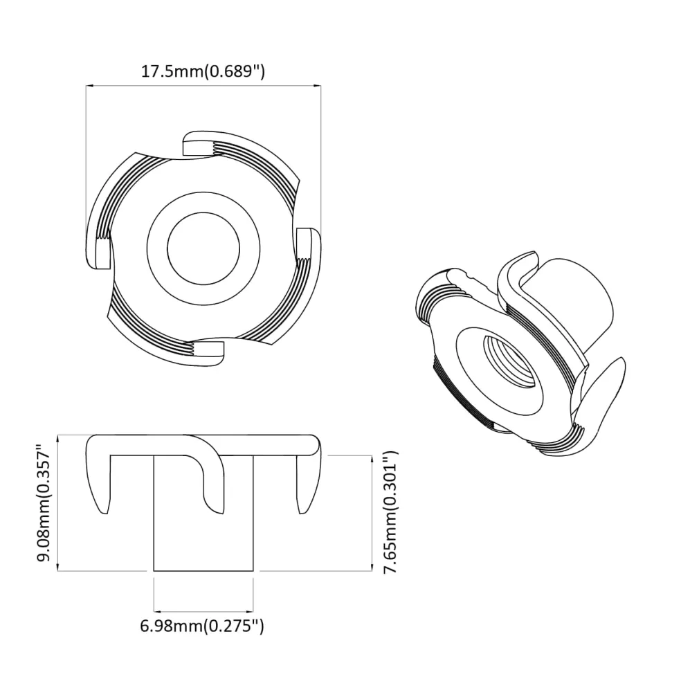 vidaXL Gestanste T-moer 2 st Zilver M6 mm Staal