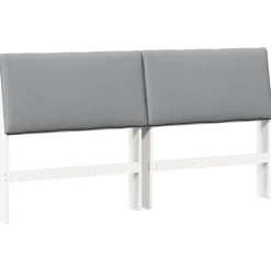 vidaXL Gestoffeerd hoofdbord Lichtgrijs 200 cm Massief grenenhout