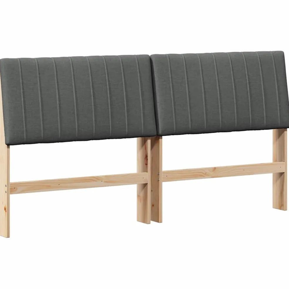 vidaXL Gestoffeerd hoofdbord Donkergrijs 200 cm Massief grenenhout