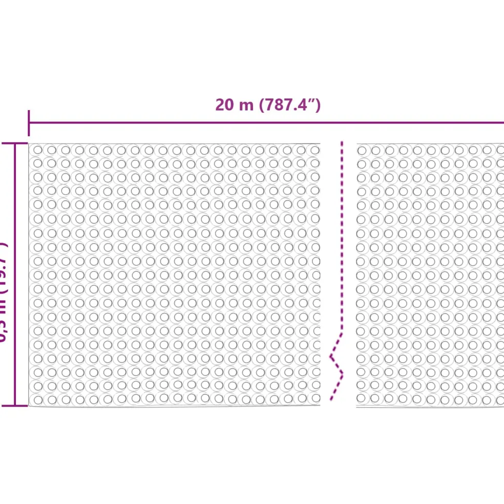 vidaXL Gewelfde Drainageplaat Zwart 0,5 x 20 m HDPE