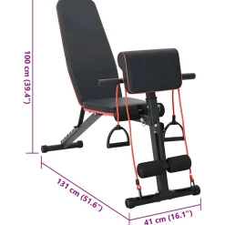 vidaXL Gewichtbank Zwart 131 x 41 x 100 cm Gepoedercoat staal