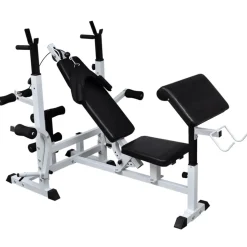 vidaXL Gewichtenbank met gewichtenrek en halterset 90 kg