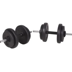 vidaXL Gewichtenbank met gewichtenrek en halterset 90 kg