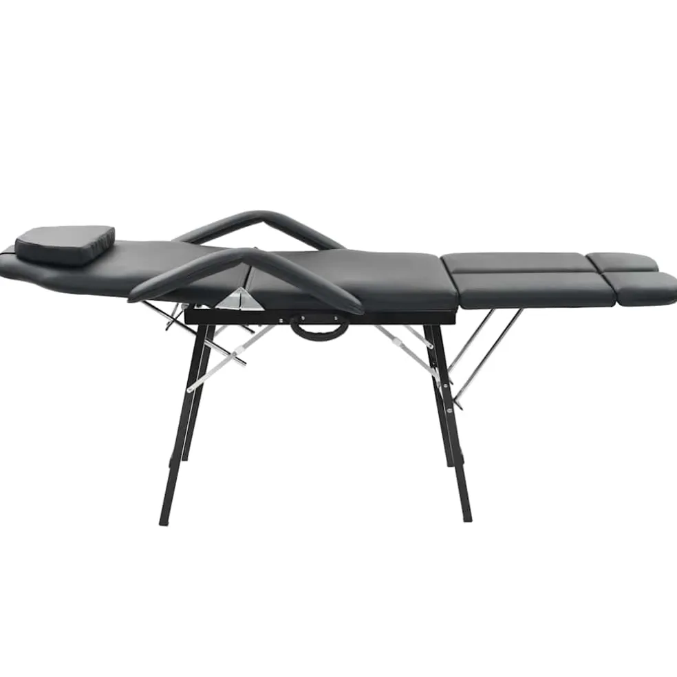 vidaXL Gezichtsbehandelstoel draagbaar 185x78x76 cm kunstleer zwart