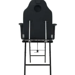 vidaXL Gezichtsbehandelstoel draagbaar 185x78x76 cm kunstleer zwart