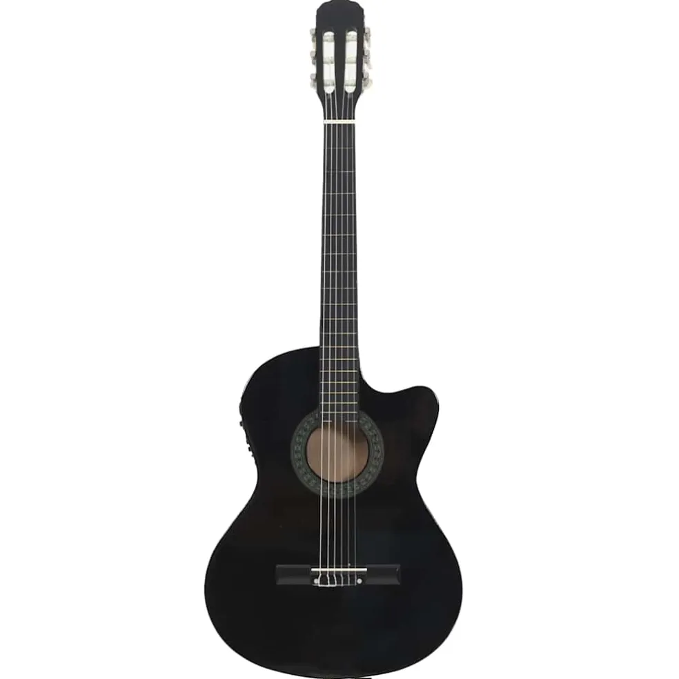 vidaXL Gitaar cutaway met equalizer 6 snaren western klassiek zwart