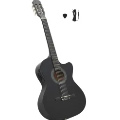 vidaXL Gitaar cutaway met equalizer 6 snaren western klassiek zwart