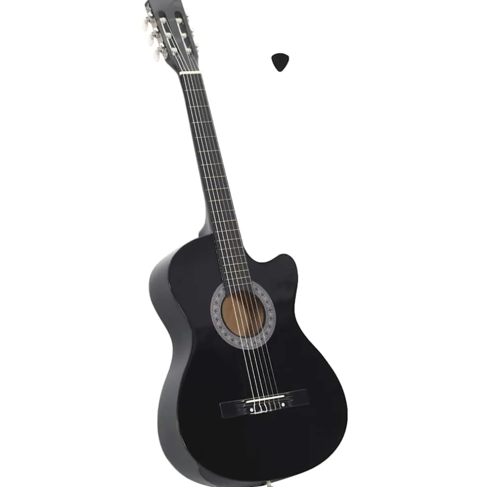vidaXL Gitaar cutaway met 6 snaren western klassiek 38" zwart