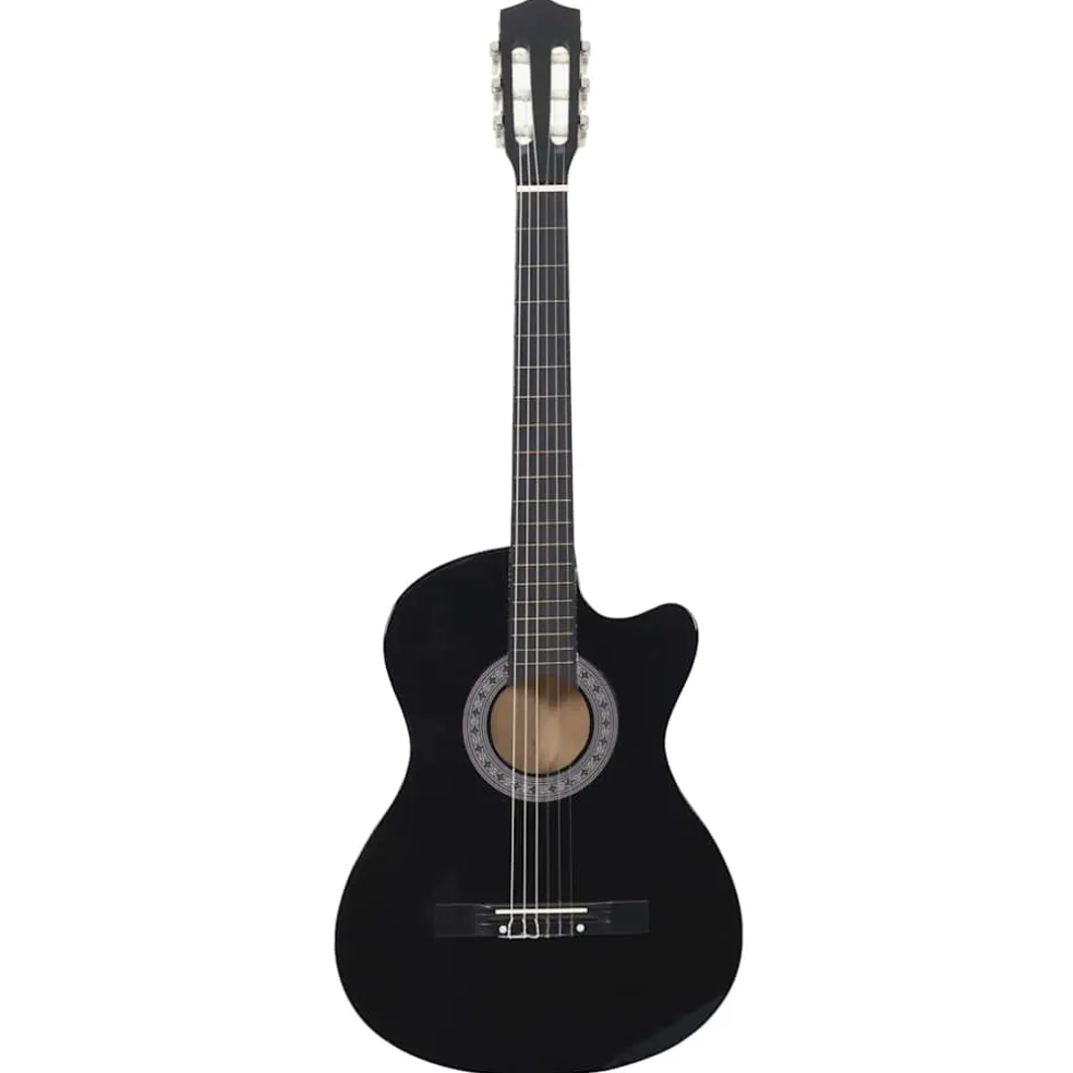 vidaXL Gitaar cutaway met 6 snaren western klassiek 38" zwart