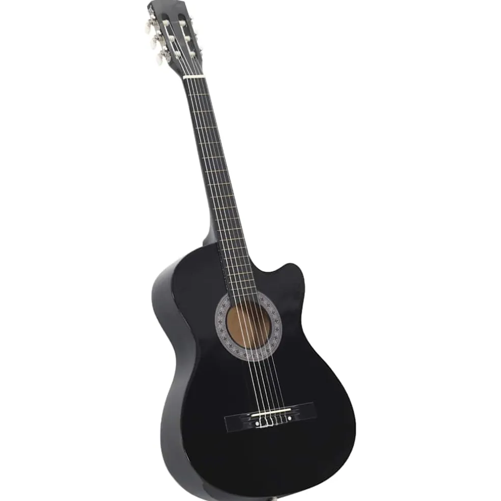 vidaXL Gitaar cutaway met 6 snaren western klassiek 38" zwart