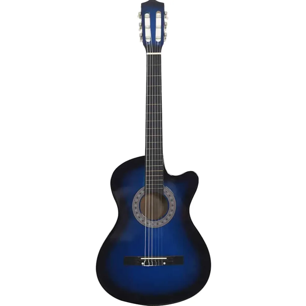 vidaXL Gitaar cutaway met 6 snaren western klassiek 38" getint blauw