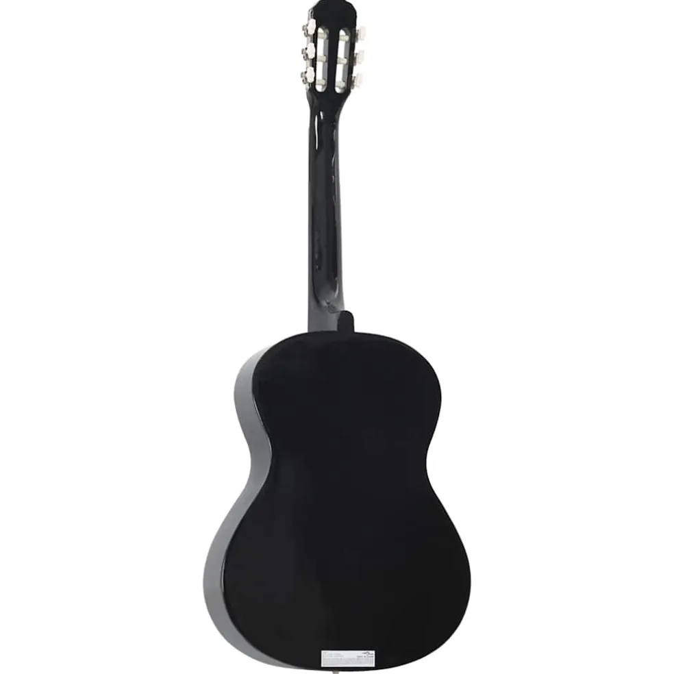 vidaXL Gitaar klassiek beginner 4/4 39" lindenhout zwart