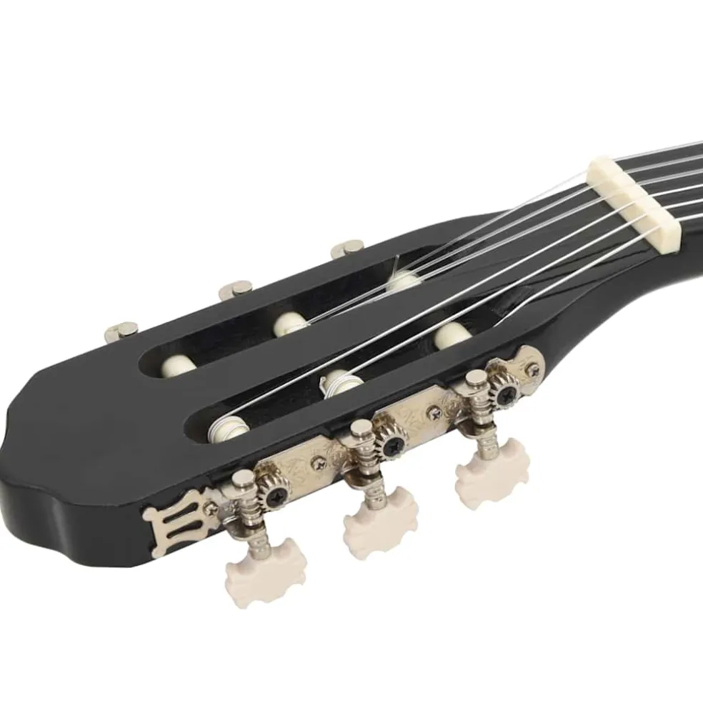 vidaXL Gitaar klassiek beginner 4/4 39" lindenhout zwart