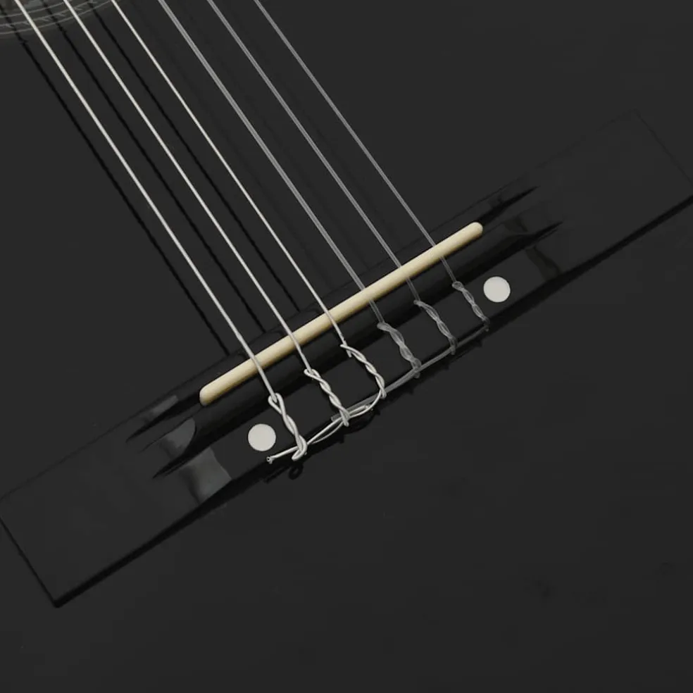 vidaXL Gitaar klassiek beginner 4/4 39" lindenhout zwart