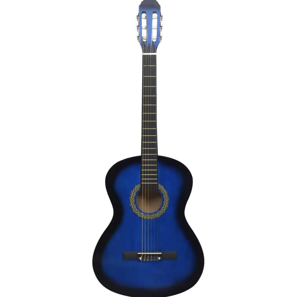 vidaXL Gitaar klassiek beginner met tas 4/4 39" blauw