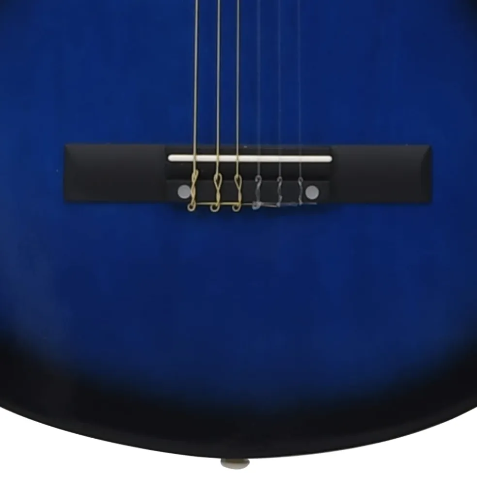 vidaXL Gitaar klassiek beginner met tas 4/4 39" blauw