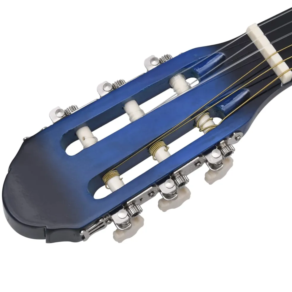 vidaXL Gitaar klassiek beginner met tas 4/4 39" blauw