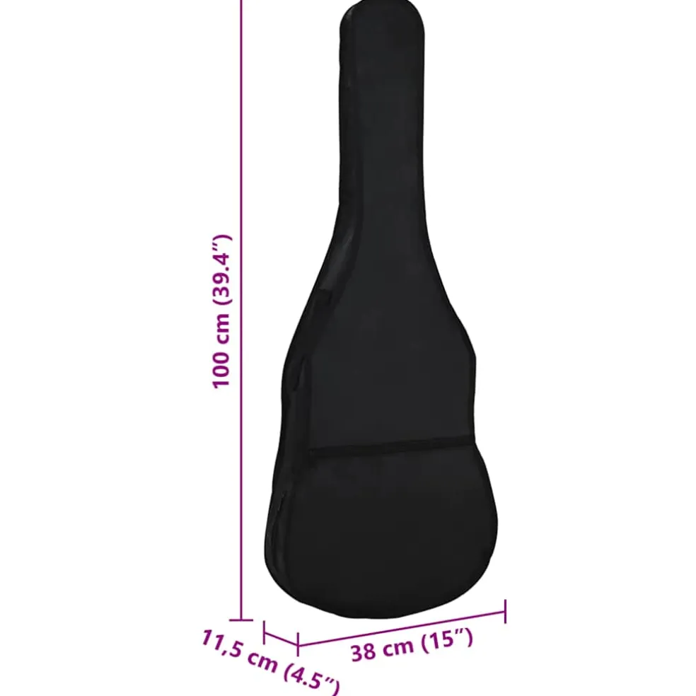 vidaXL Gitaartas voor 4/4 (39") klassieke gitaar 100x37 cm stof zwart
