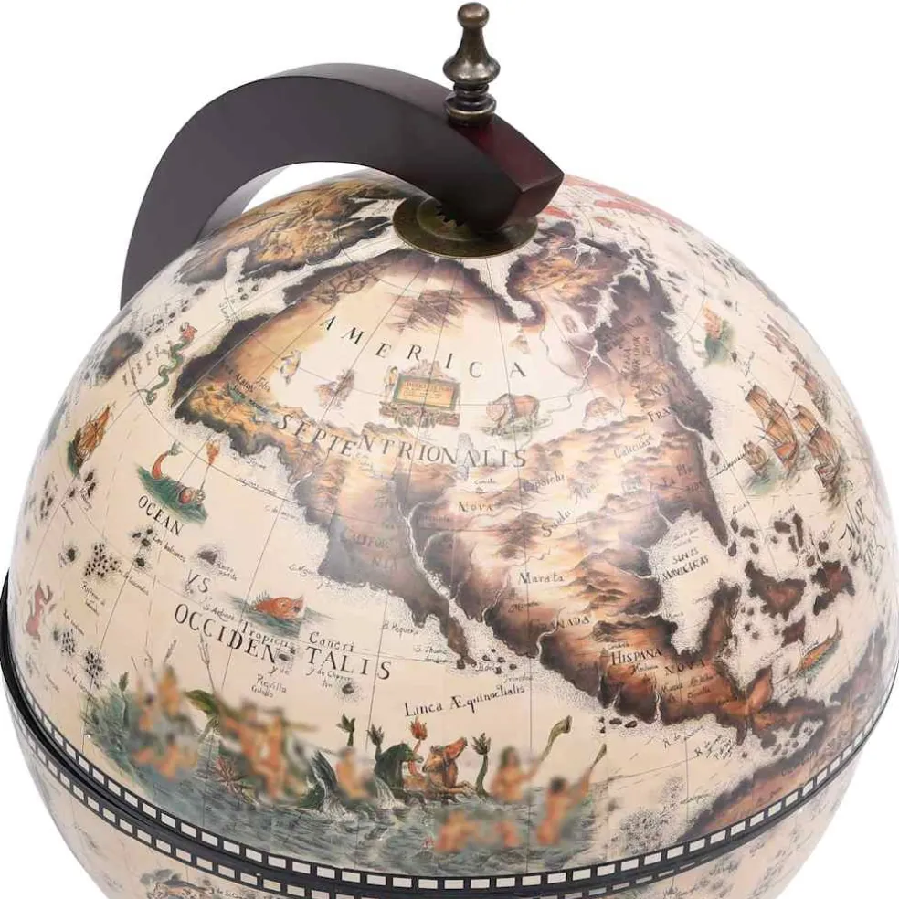 vidaXL Globebar tafelmodel eucalyptushout wit