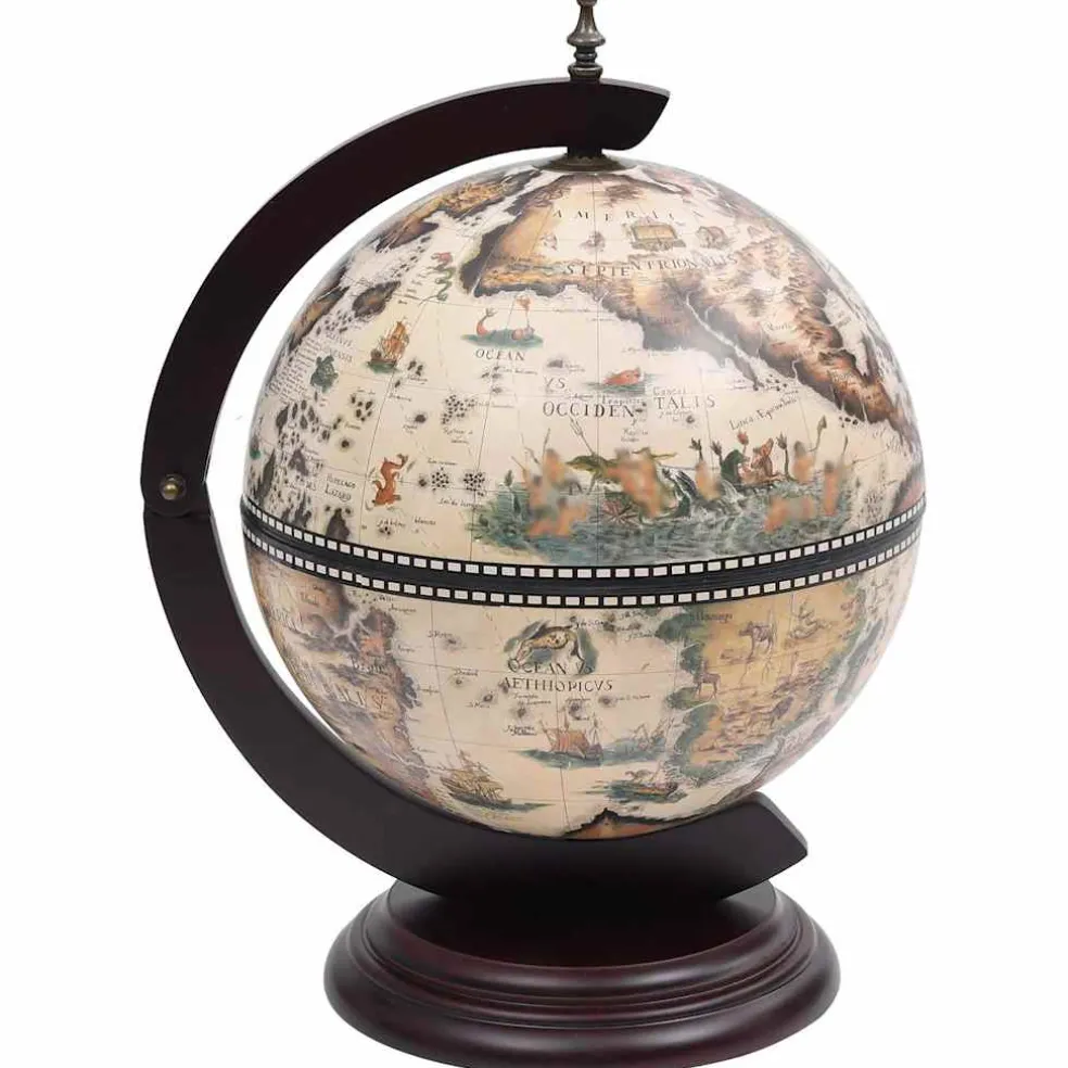 vidaXL Globebar tafelmodel eucalyptushout wit