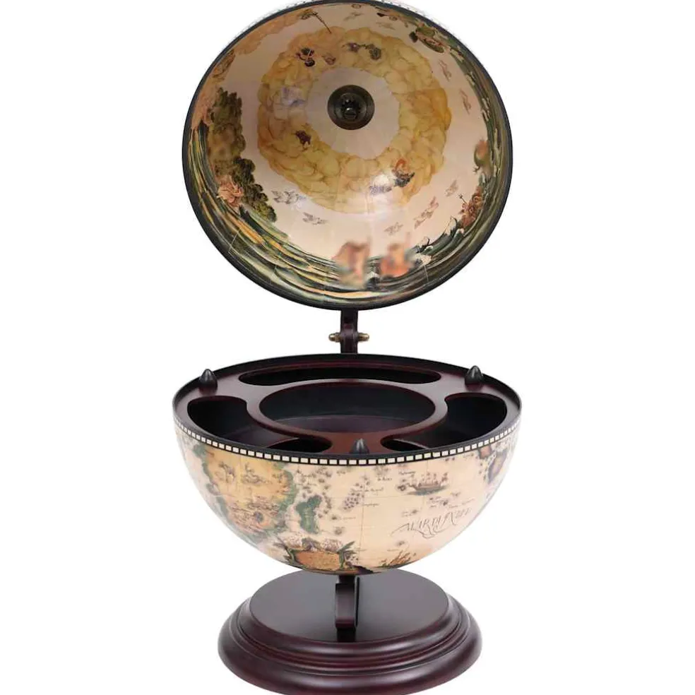 vidaXL Globebar tafelmodel eucalyptushout wit