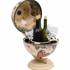 vidaXL Globebar tafelmodel eucalyptushout wit